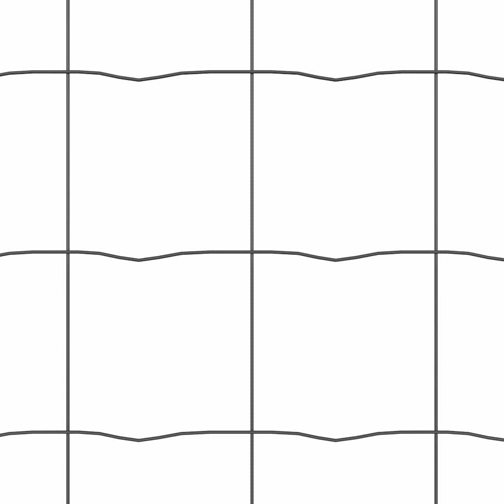 Zaun mit Pfosten Grau 0,8 x 25 m Stahl